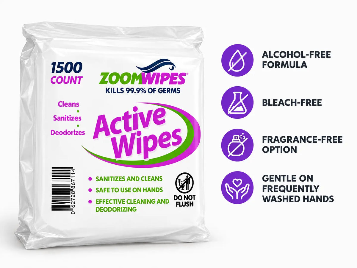 Zoom Active Quick-Sanitizing Wipes, 4-Roll Case (6,000 Wipes)