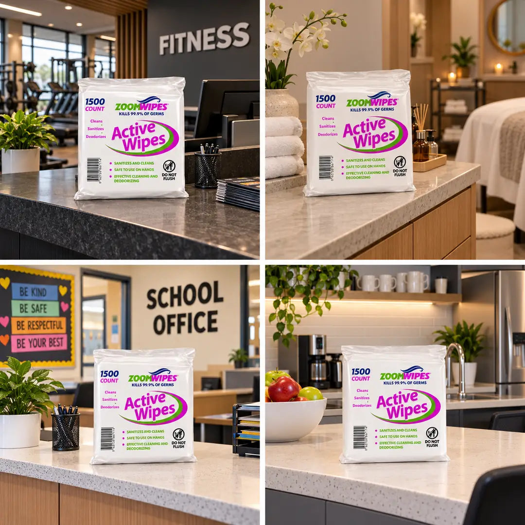 Zoom Active Quick-Sanitizing Wipes, 4-Roll Case (6,000 Wipes)