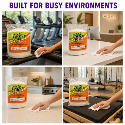 Zoom Mega Cleaning & Deodorizing Wipes, 4-Roll Case (4,600 Wipes)