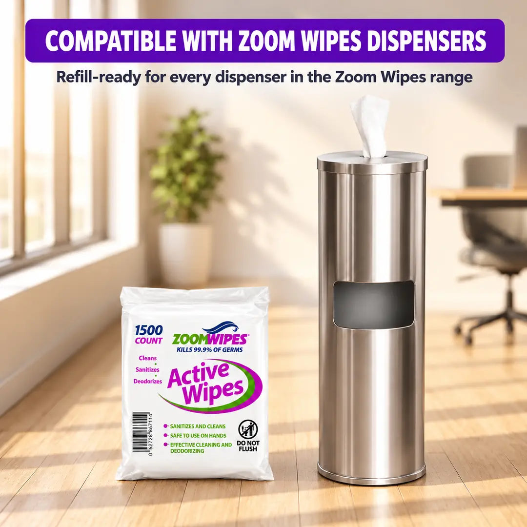 Zoom Active Quick-Sanitizing Wipes, 4-Roll Case (6,000 Wipes)