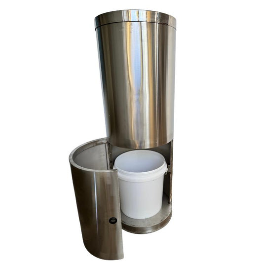 STAINLESS STEEL FLOOR DISPENSER ROUND