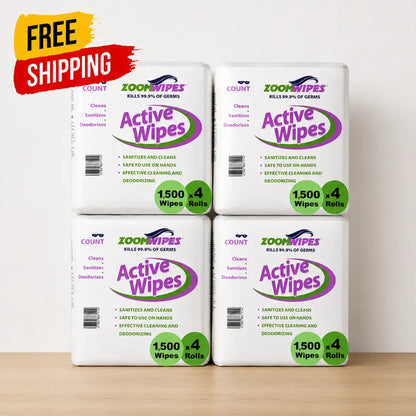 Zoom Active 1500 Quick-Sanitizing Wipes — 4-Case Bundle