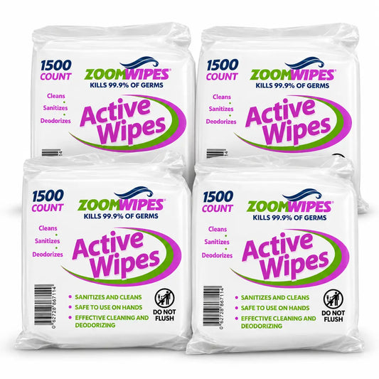 Zoom Active Quick-Sanitizing Wipes, 4-Roll Case (6,000 Wipes)