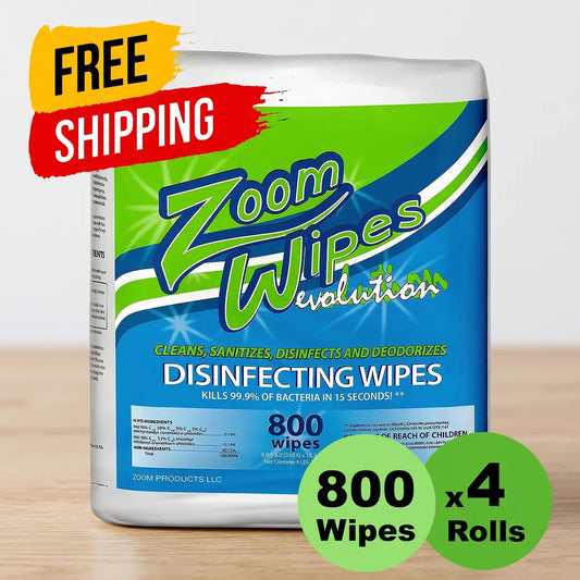 Zoom Evolution Disinfecting Wipes, 4-Roll Case (3,200 Wipes)